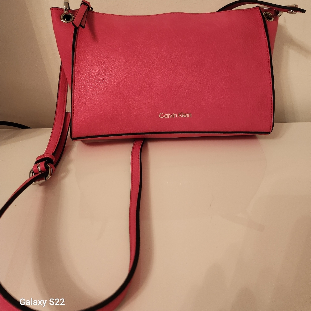 Brand New Vegan Pink Leather Calvin Klein Handbag Never Used
